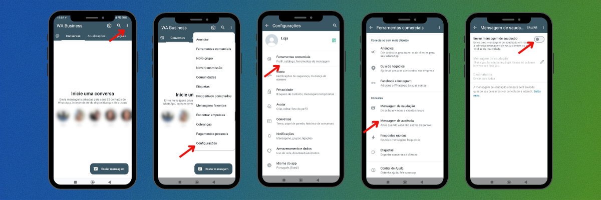 Como enviar mensagem de ausência no WhatsApp Business